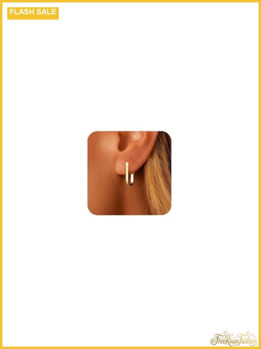 14K Gold Plated Square Huggie Hoop Earrings Hypoallergenic Sterling Silver Post